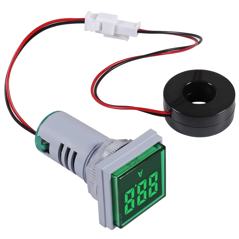 [Australia - AusPower] - 2pcs 3 in 1 60-500V 0-100A AC Digital Ammeter Voltmeter, 22mm Square Digital Tube Screen with Transformer, LED Display Voltage Detector Current Tester Gauge 