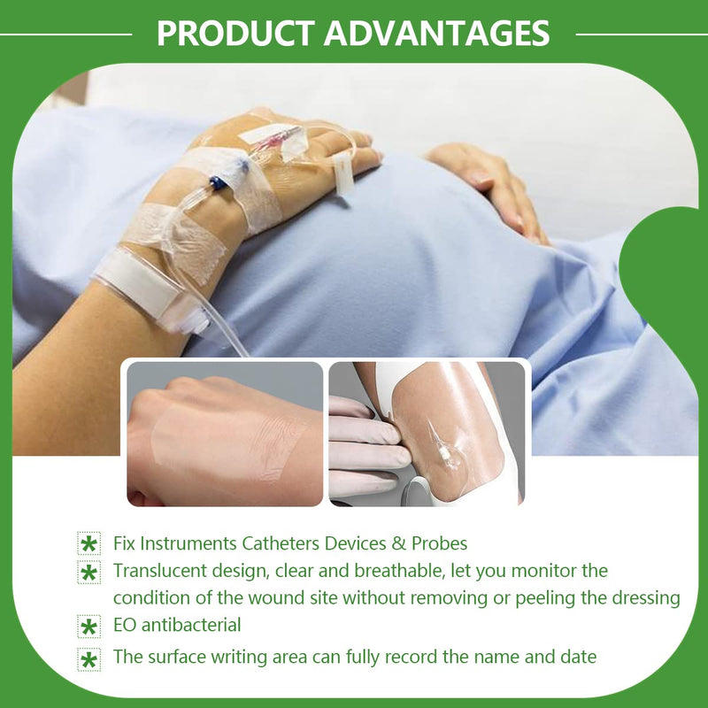 [Australia - AusPower] - Transparent Film Dressing 4'' x 4.75'', 50 Packs, Waterproof Wound Cover Bandage, Post Surgical Shower or Tattoo Aftercare Bandage, IV Shield, Transparent Adhesive Patch 4x4 3/4 