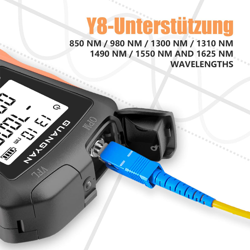 [Australia - AusPower] - YGGYM Optical Power Meter with Visual Fault Locator Optical Fiber Power Meter with Cable Tester Function and Li-ion Battery USB Charging for Universal FC/SC/ST Interface 