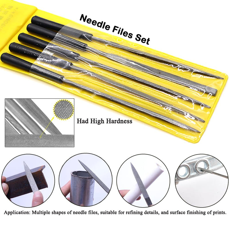 62PCS 3D Printer Tool Kit, 3D Post-Processing Accessories with Hand Drill, Deburring Tool, Cutter, Needle Files, Scrapers, Brushes, Tweezers, and Nozzle Cleaning Set for 3D Model Finishing Black bag 62pcs