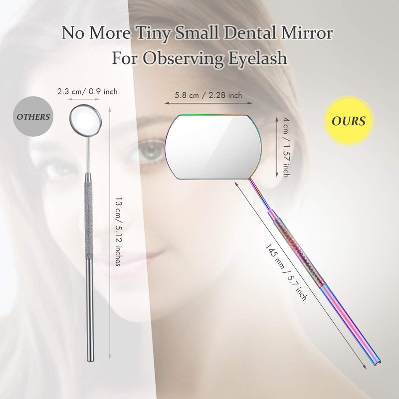 [Australia - AusPower] - 4 Pieces Mirror for Eyelash Lash Mirror for Eyelash Extensions Square Stainless Steel Dental Lash Tools 