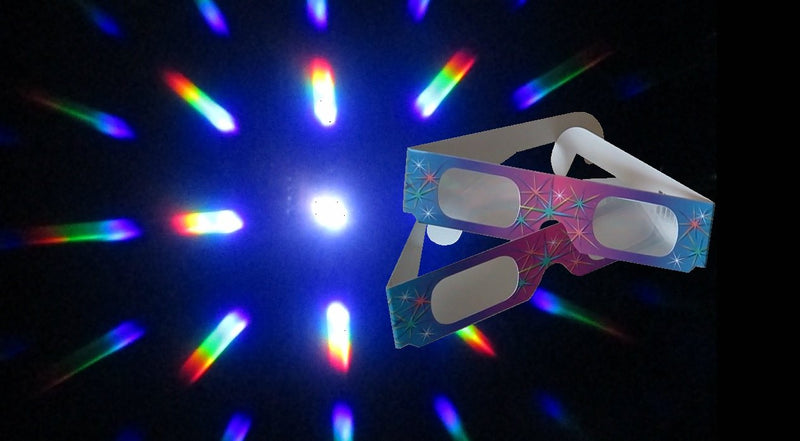 [Australia - AusPower] - Fireworks Diffraction Glasses (50 Rainbow Spectrum Frames + 1 Exclusive Bonus Pair) - Foldable Paper/Cardboard Frames - 51 Glasses Total 