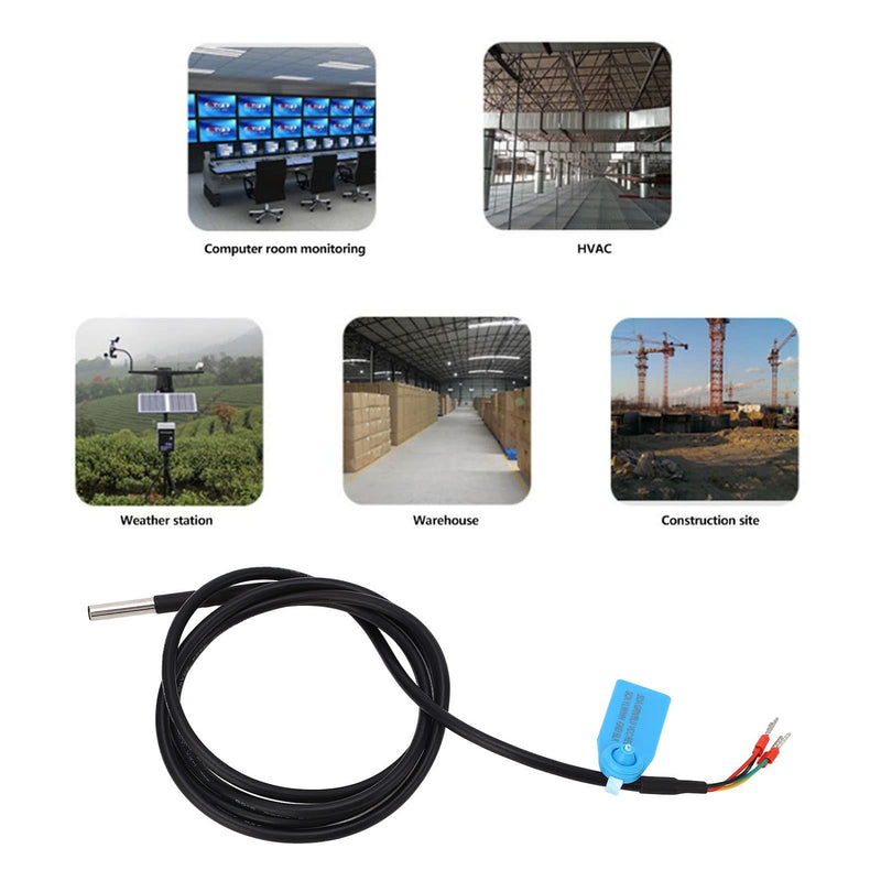 [Australia - AusPower] - Soil Temperature Humidity Sensor Probe Stainless Steel Plastic I2C Interface DC3.3V Integrated PTFE Filter Membrane Operating Condition IP67 