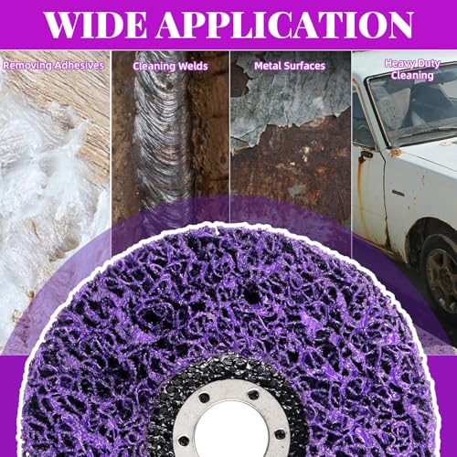 CSD Disc 125 mm Coarse Cleaning Discs 7 Pieces CSD Disc 125 mm Sanding Discs for Angle Grinder Rust Removal Rust Remover for Remove Paint, Rust (Purple, 7, Medium) purple