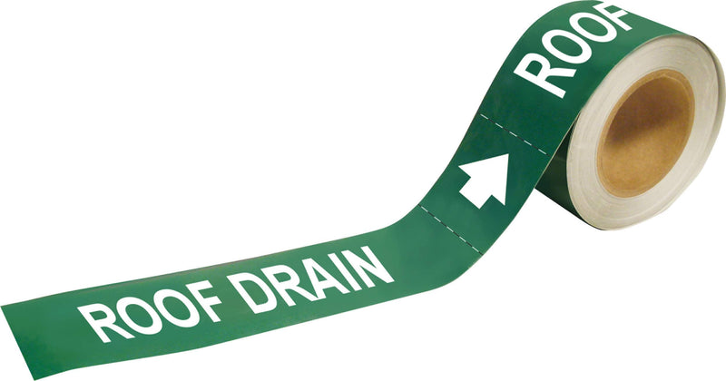 Brady 73924 Pipe Marker, Roof Drain, 2" Height (Pack of 25)