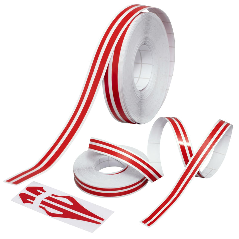 Spurtar 2 Rolls x 33Ft Car Pinstriping Tape Red & 16.4ft/5M Car Interior Trim Strips Red