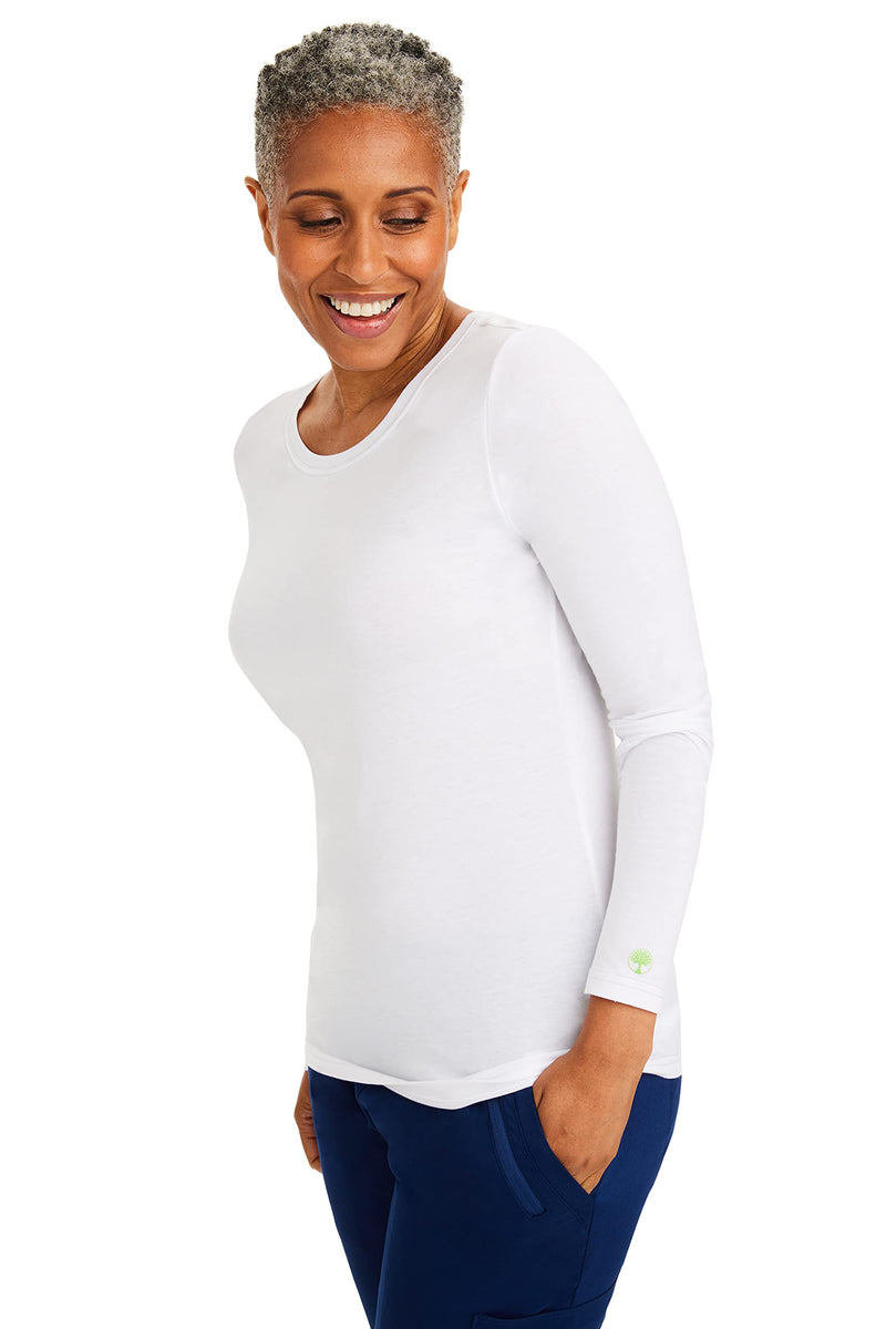 [Australia - AusPower] - Healing Hands Women's Underscrub Soft Knit Melissa Longsleeve Scrub Tee with Breathable & Easy Care Fabric 5047 Large White 