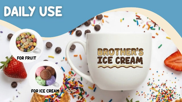 InnoBeta Brother Gifts, Gifts for Brother Ice Cream Bowl Scoop Shovel Spoon Set for Christmas, Birthday