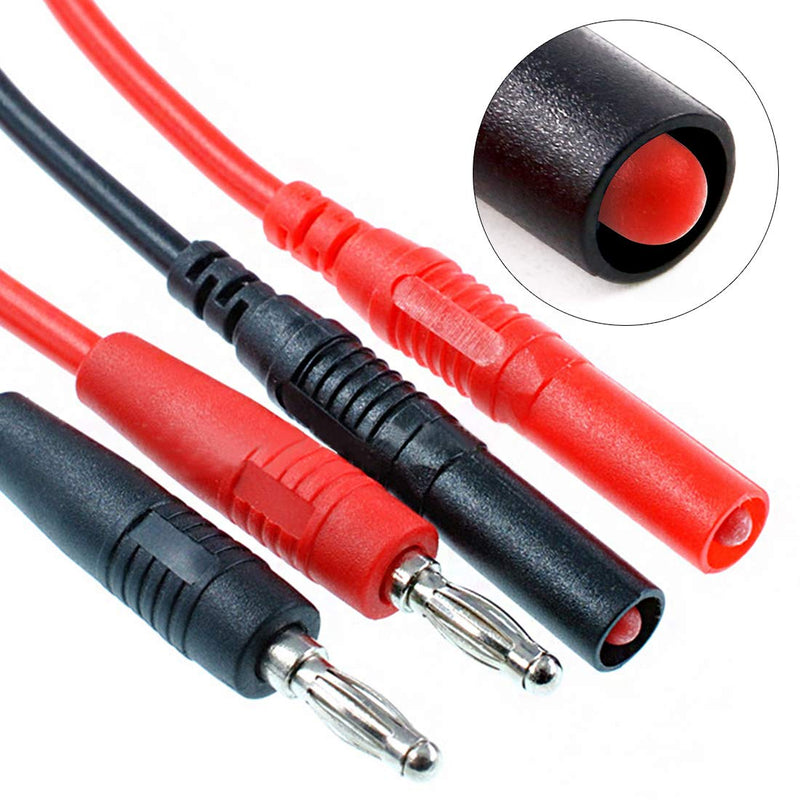 [Australia - AusPower] - Swpeet 10Pcs Brass Insulated Safety Seal Protection Shrouded Straight 4mm Banana Plugs, Solder Cable Connector Adapters for Multimeter Test Probes Straight Wire Solder DIY Shrouded Insulated 
