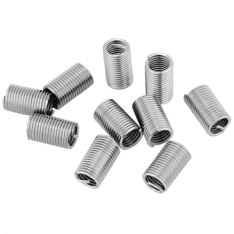 [Australia - AusPower] - 10 Pcs 304 Stainless Steel Helicoil M8 Helicoil Thread Repair Kit M8x1.25x3D Wire Screw Sleeve Inserts Thread Repair Kit 