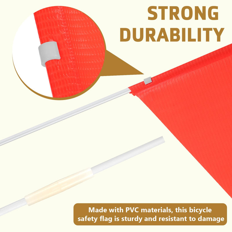 [Australia - AusPower] - Yardwe Bike Safety Flag with Pole, 2 Set Adjustable Height Bike Flags Waterproof Orange Safety Flag with Reflective Strip 