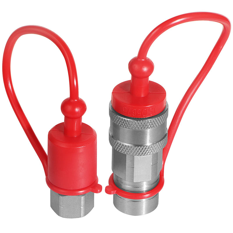 [Australia - AusPower] - 1/4" Ag ISO 5675 Hydraulic Quick Connect Pioneer Style Couplers & 1/4" NPT Thread,Interchangeable with ISO 5675 Series Poppet Seal,Ball Seat Valve Coupler Fittings 