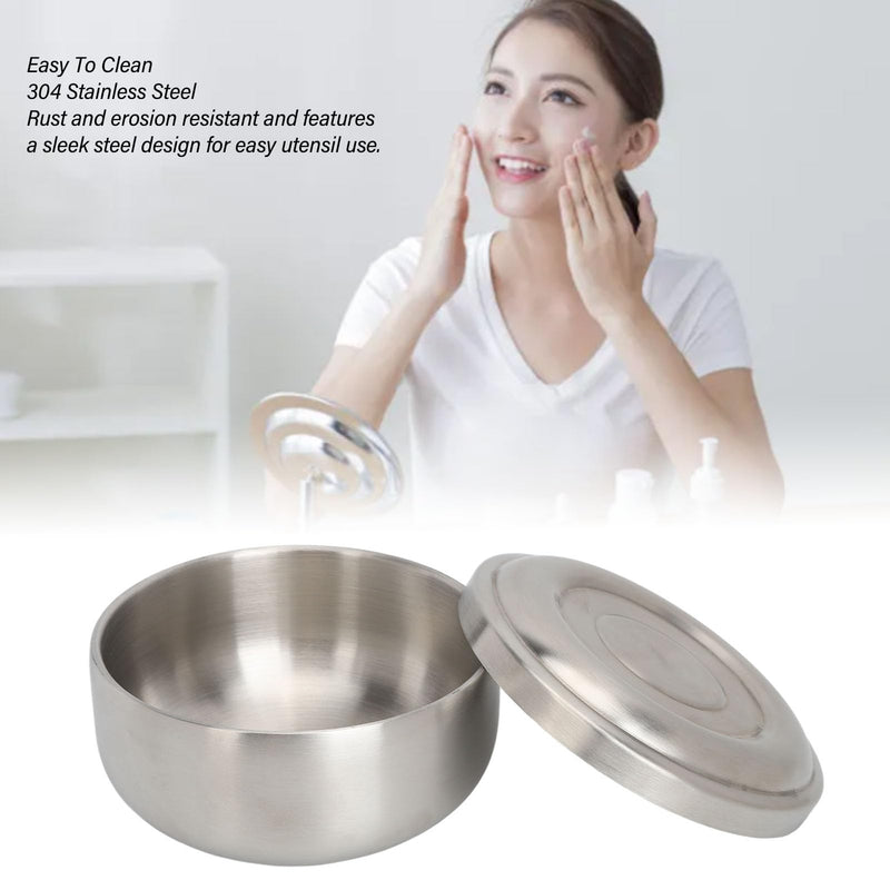 [Australia - AusPower] - Agatige Facial Mask Mixing Bowl, 304 Stainless Steel Portable Esthetician Bowls Gauze Dressings Jar with Lid for Kitchen Beauty Salon Hospital 