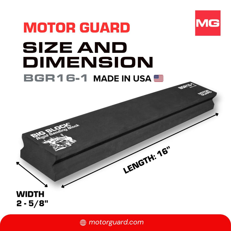 Motor Guard - BGR161 BGR16-1 Rigid PSA Sanding Block, 2 5/8" x 16"
