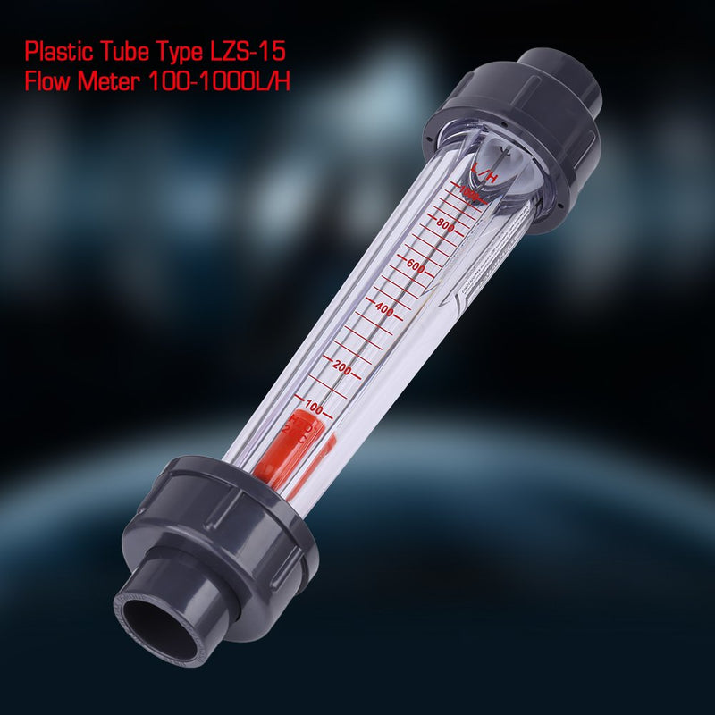 [Australia - AusPower] - 100-1000L/H Rotameter Plastic Tube Type Water Liquid Flow Meter LZS-15 for DN15 1/2" Tube 