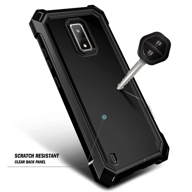 [Australia - AusPower] - Compatible with BLU View 4 (B135DL) / View 2 2023 Case with Tempered Glass Screen Protector, Full-Body Protective Shockproof Rugged Bumper Cover, Impact Resist Case (Black) Black 