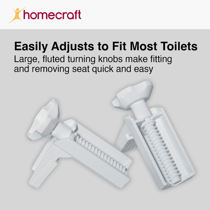 Homecraft Savanah Raised Toilet Seat, 2" High Elevated Toilet Seat Locks Onto Standard Toilets, Portable Assistance Commode Seat with Sturdy Brackets, Medical Aid for Elderly, Disabled, Limited Mobility