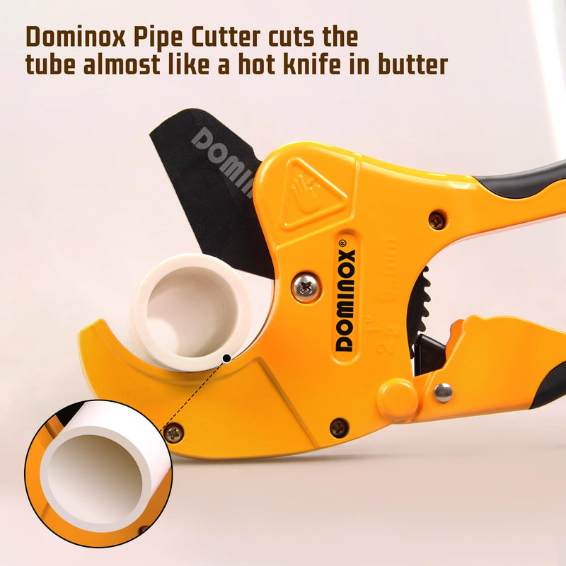 [Australia - AusPower] - DOMINOX 2-1/2'' O.D. DM-317-64 Pipe Cutter, Professional Cutting PEX, PVC, and PPR Pipe, Etc, SK5 Blade and Aluminum Alloy Body, One-hand Rapid Cutting Tool for the Pipe 2-1/2" 
