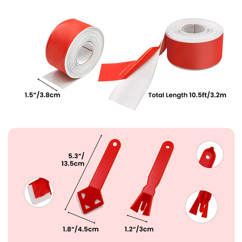 [Australia - AusPower] - SNAILGARDEN 2 Rolls Bath Sealant Strip, Acrylic Adhesive Caulk Strip with 2Pcs Caulking Tools, White Seal Strip Waterproof Sealant Tape for Bathroom,Kitchen,Toilet,Wall Corner 