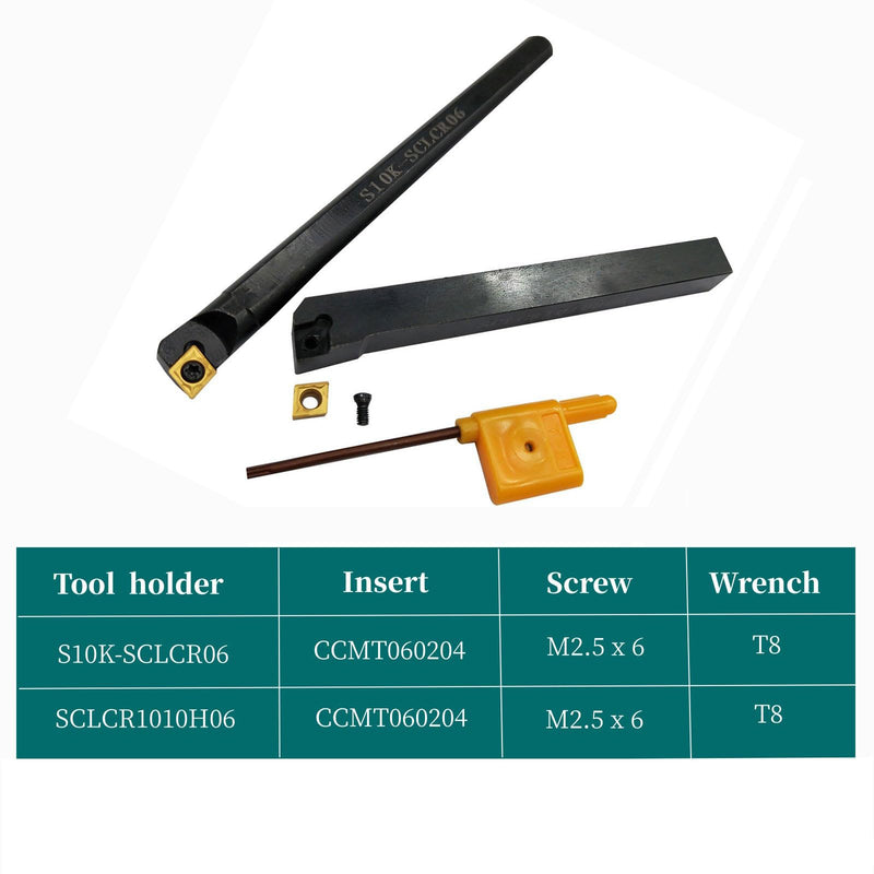 [Australia - AusPower] - 14PCS 3/8in10mm Shank Indexable Lathe Tool Holder Bit Set for Turning Milling Boring bar with Indexable Carbide Turning Insert CCMT21.51 DCMT21.51 (3/8 Holders + 12pcs CCMT2.51) 3/8 Holders + 12pcs CCMT2.51 