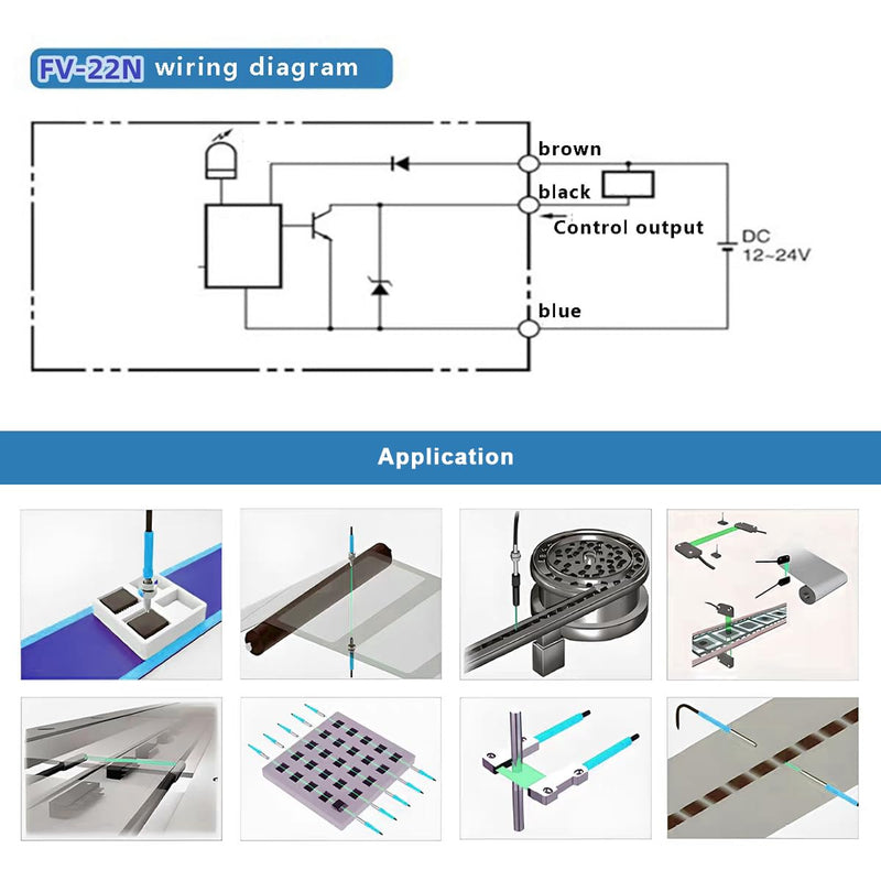 [Australia - AusPower] - FV-22N Fiber Optic Amplifier, Fiber Optic Sensor Proximity Switch; Long Distance Optical Communication Diffusion Induction photoelectric Switch; Comes with Instruction Manual Regular FV-22N 1 