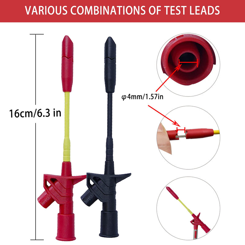 [Australia - AusPower] - 24 Pcs Multimeter Test Leads Set with Alligator Clips, insulation piercing test clip and Test Probes 1000V 10A CAT III for Fluke, KAIWEETS, INNOVA Multimeter, Voltmeter, Clamp Meter 24 