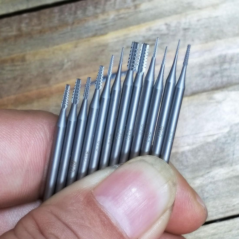 12 Pcs Jewerly Burr Sets - 3/32'' Shank Cone Tapered Cross Cut Burs Jewelry Engraving Bits Lapidary Carving Tools (006-023)