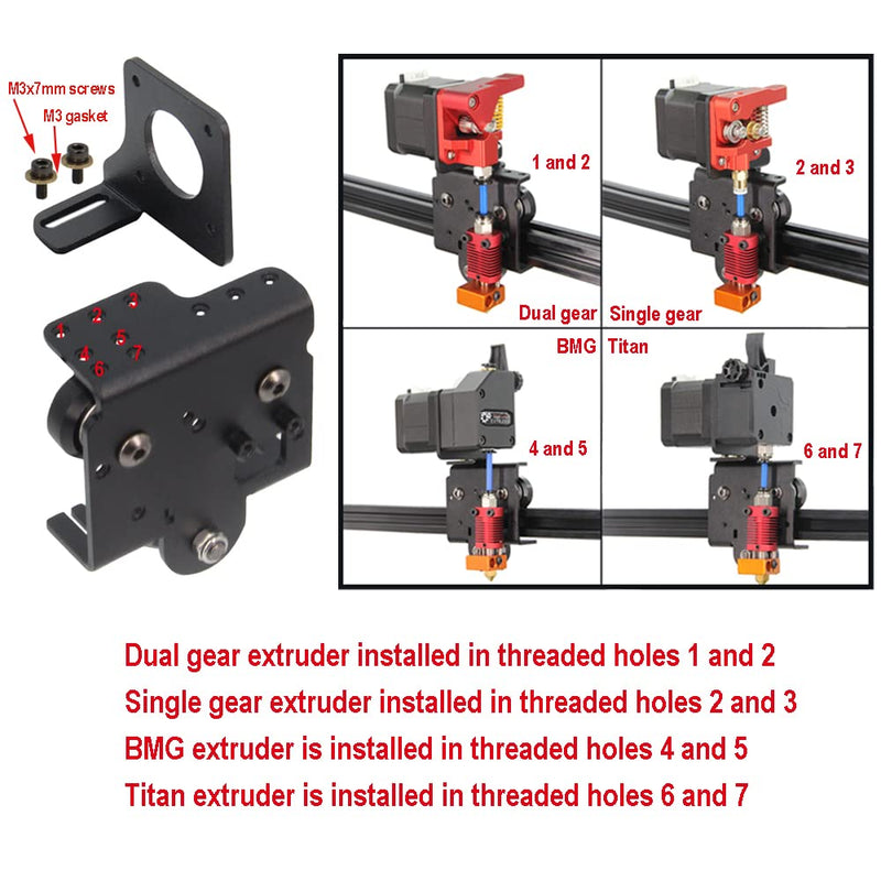 Upgrade Direct Dual Gear Extruder Support Plate Kit with Stepper Motor Easy Print Flexible Filament for Creality Ender 3/CR-10 3D Printer (Direct Plate+Dual Gear Extruder+Stepper Motor) Direct Plate+Dual Gear Extruder+Stepper Motor