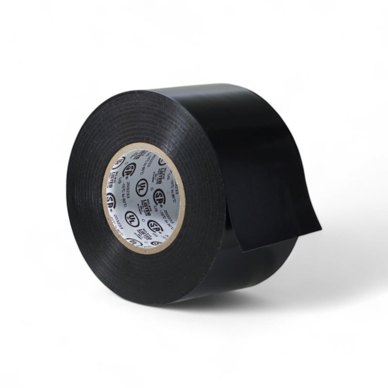 GGR Supplies T.R.U. EL7566-AW Professional Grade Rubber Black PVC Electrical Tape, Rated up to 600 Volts and 176 F - UL/CSA/CE Listed Synthetic: 2 in. x 66 Ft. (8 Mil) 2 in. x 66 ft. (48mm)