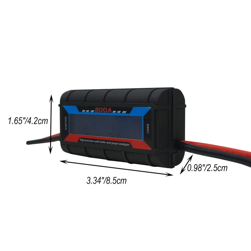 [Australia - AusPower] - 200A RC Watt Meter, High Precision Power Analyzer, DC 0-60V Volt Amp Watt Checker Tester, with Digital LCD Screen- for Voltage(V) Current(A) Power(W) Charge(Ah) and Energy(Wh) Measurement 200A 