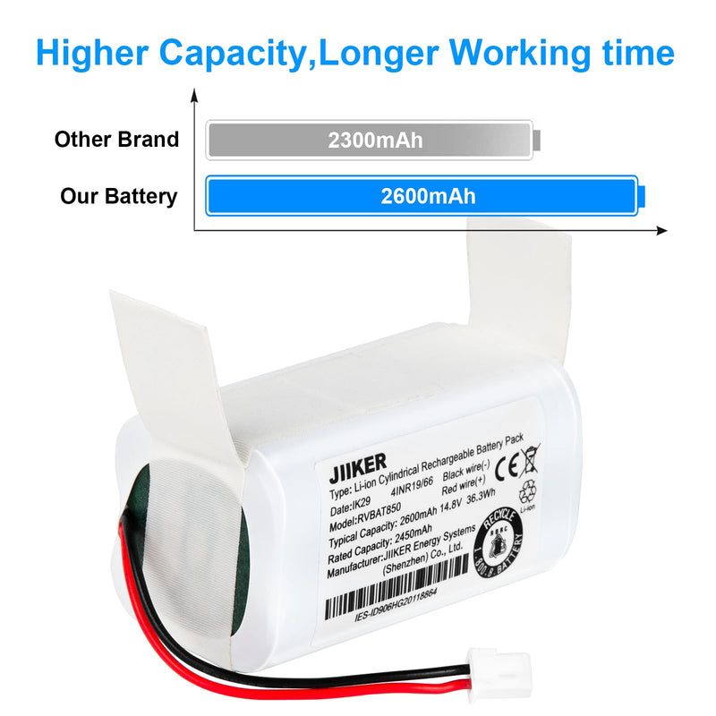 RVBAT850 battery replacement for Shark ION//IQ/AI Robot RV1001AE RV1001 RV1000 RV1101ARUS RV2001WRUS RV871R RV851WV RV850BRN RV761 RV750_N AV753 AV752 RVBAT850 R75 R85 RV850 RV1000S RV1000VL Battery