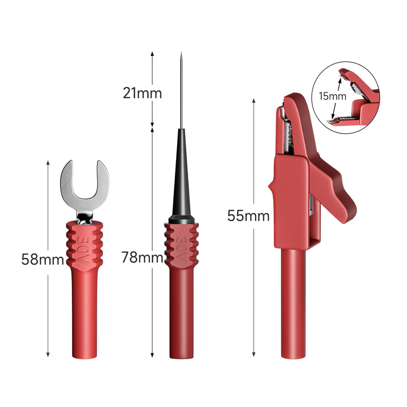 [Australia - AusPower] - Goupchn Banana Plug Silicone Test Leads Kit 4mm Fully Insulated Safety Shrouded Stackable Banana Plug with Alligator Crocodile Clips Test Fork Back Probe Pins 40PCS for Electrical Testing Ten Colors 