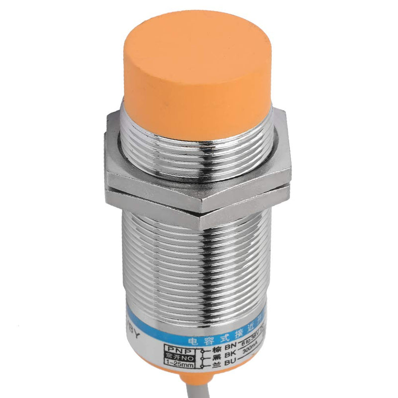 Inductive Proximity Sensor, 25mm Range 3-Wire PNP Closer Switching Detector DC 12-24V Industry 4.0 for Mechanical Engineering Manufacturing Equipment Robotics Assembly Lines