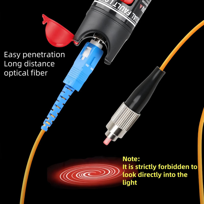 [Australia - AusPower] - XWTXPJ-2pcs Fiber Optic Visual Fault Locator VFL Fiber Optic Cable Tester, Including 1pc Singlemode 9/125μm FC Male to LC Female Adapter (Mode Number: VFL-50) 