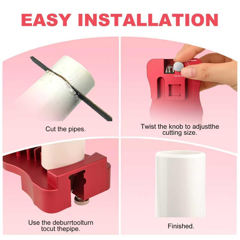 9 in 1 PVC Pipe Deburring Tool for Plastic Pipe | 9-Size PVC Reamer (1/2", 3/4", 1", 1-1/4", 1-1/2", 2", 2-1/2", 3", and 4") with Sharp Blade for Smooth Chamfering & Uniform Coverage.