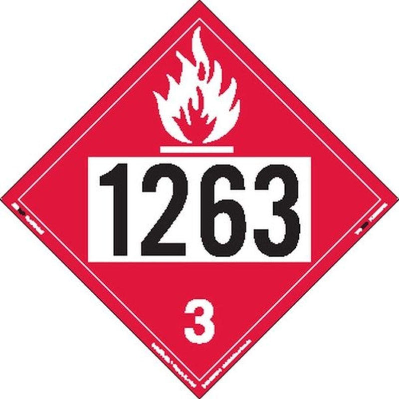 Labelmaster ZT2-1263 UN 1263 Flammable Liquid Hazmat Placard, Tagboard (Pack of 25)