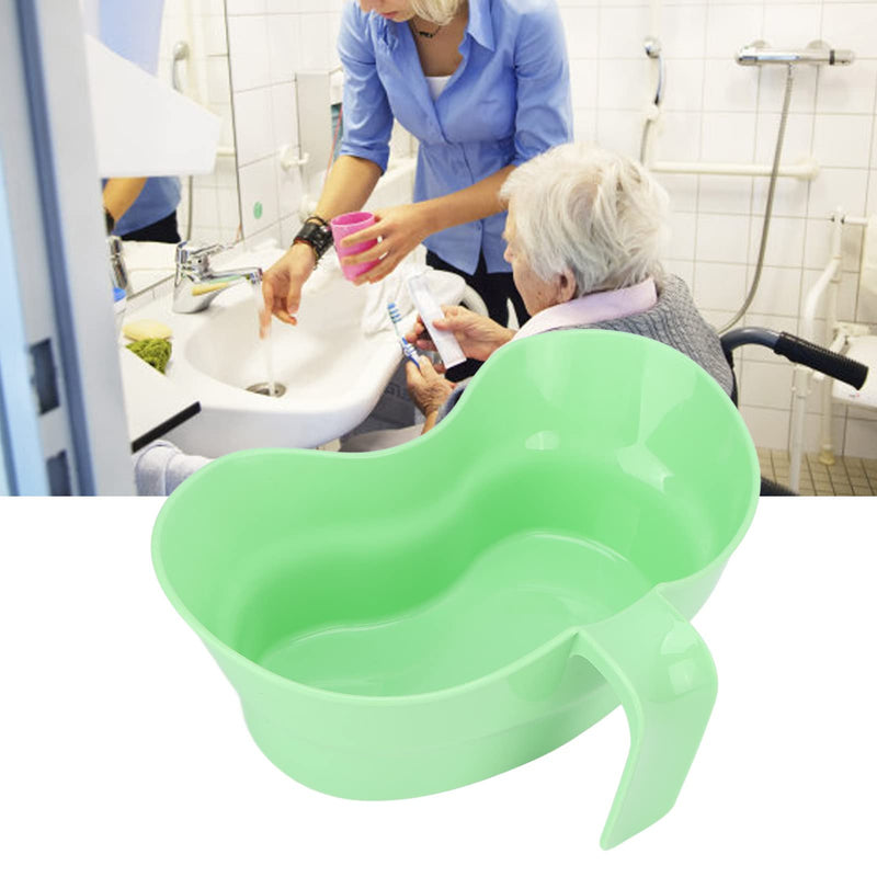 Sonew Plastic Emesis Tub Emesis Basin, Vomit Basin Cup with Grip, Plastic Emesis Bowl for Elderly Bedridden Patient (Green)