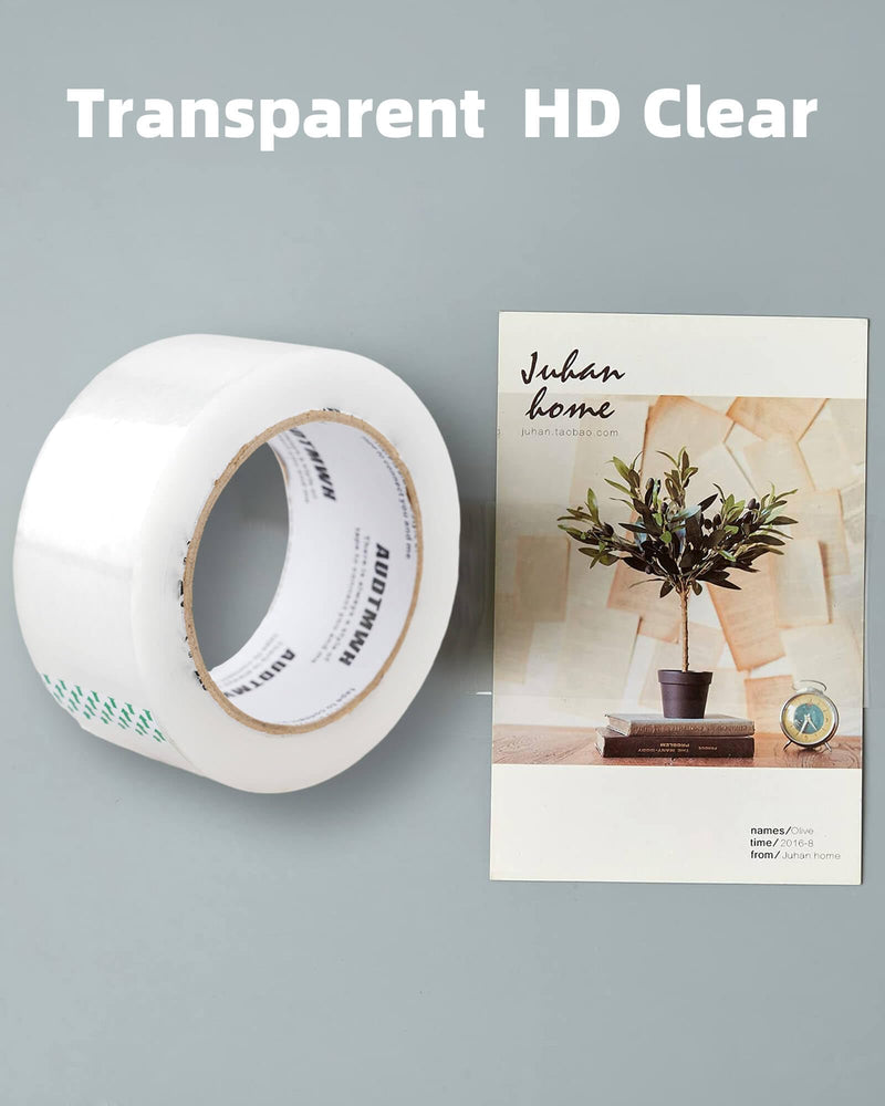 AUDTMWH Packing Tape Refills, Clear, Packaging Tape Heavy Duty Designed for Moving, Shipping and Packing, Mailing,1.88" x 60 yds, 2 Rolls 2 Rolls, 120 yds