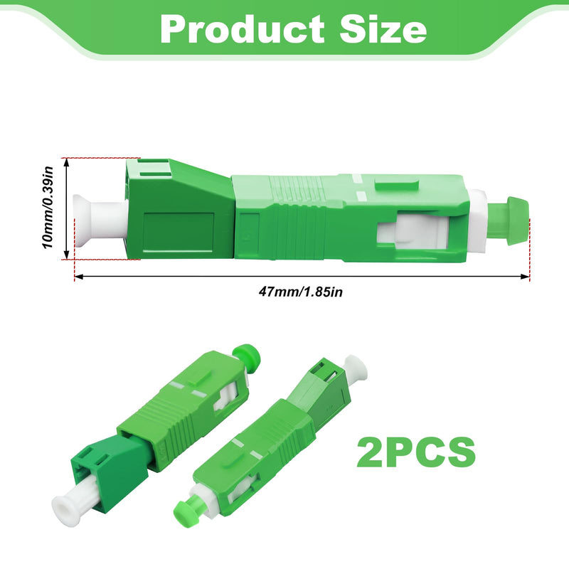 SC LC Adaptor, Fibre Optic Cable Adapter, SC/APC to LC/APC Male (Pack of 2) | Hybrid fibre optic adapter plug, low insertion loss, efficient and stable, compatible with fibre optic cable, distributor