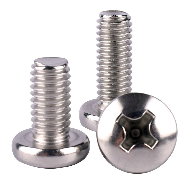 [Australia - AusPower] - 1/4-20 x 5/8" Pan Head Machine Screw Phillips Bolt, 304 Stainless Steel 18-8, Full Thread, Pack of 20 1/4-20 x 5/8" (20 Pcs) 