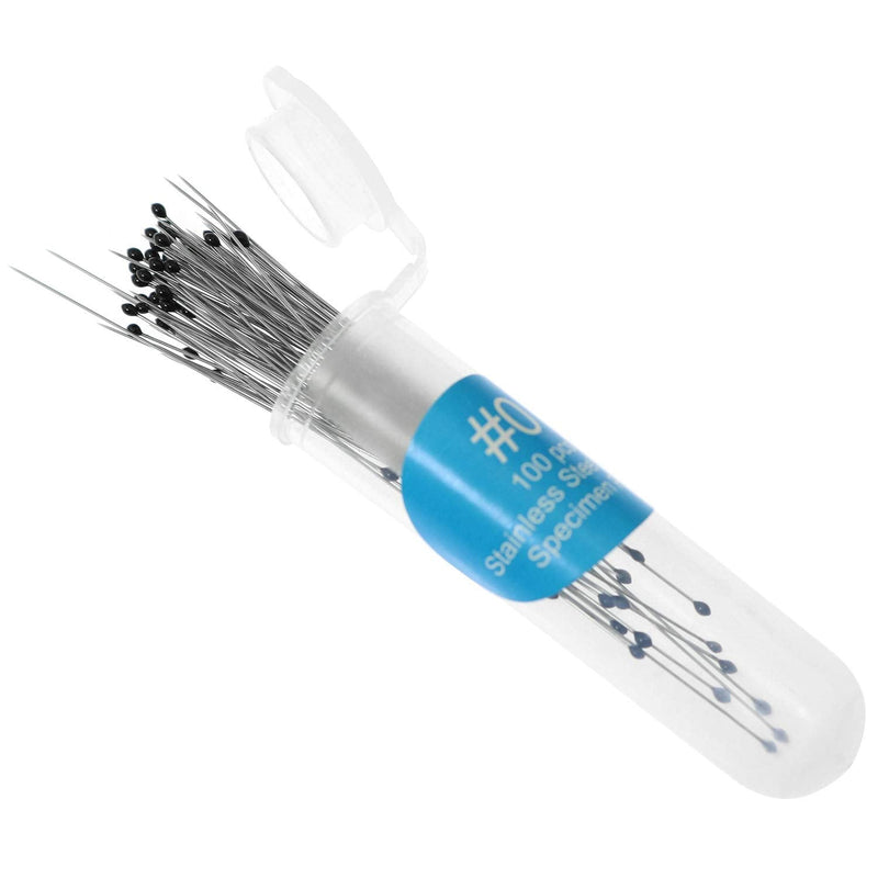 [Australia - AusPower] - Insect Pin 300PCS 3Sizes Stainless Steel Mounting Specimen Needles with Safe Hard-Plastic Storage Vial Size 0 1 2 Entomology Pins 