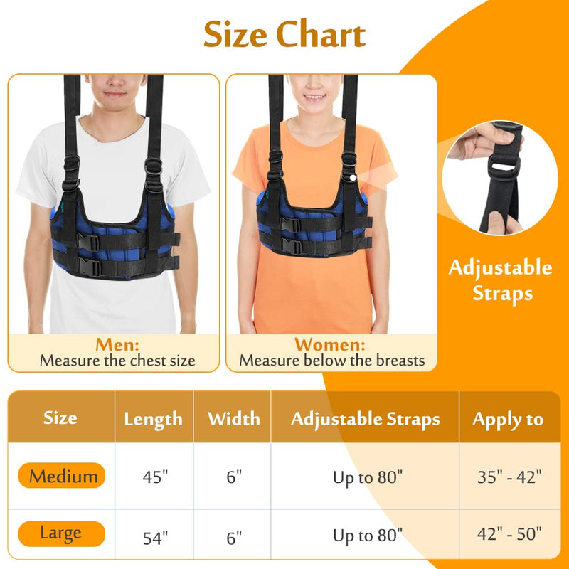 [Australia - AusPower] - Mybow Back Stretcher, Lumbar Traction Device, Spine Decompression Belt for Pain Relief, Spinal Back Stretcher Belt, Thoracic Spinal Decompression Harness, Portable Stretching Device (Medium) Blue 