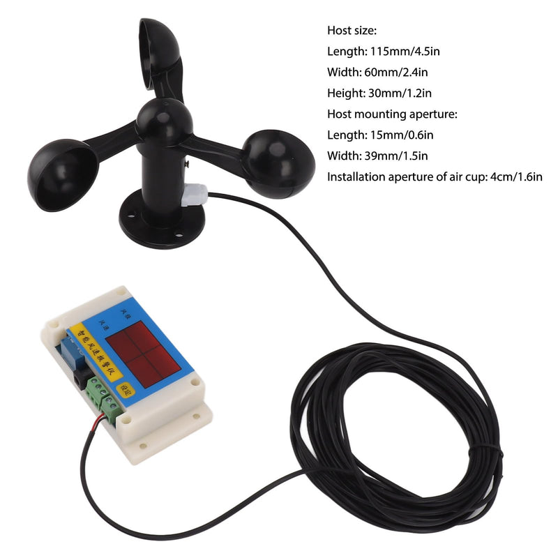 [Australia - AusPower] - Topyond Wind Gauge, Wind Speed Alarm Device with 3 Fan Blades, Tower Crane Aneometer, Wind Gauge, USB, 5 V, High Precision, for Outdoor Use, Intelligent Alarm 