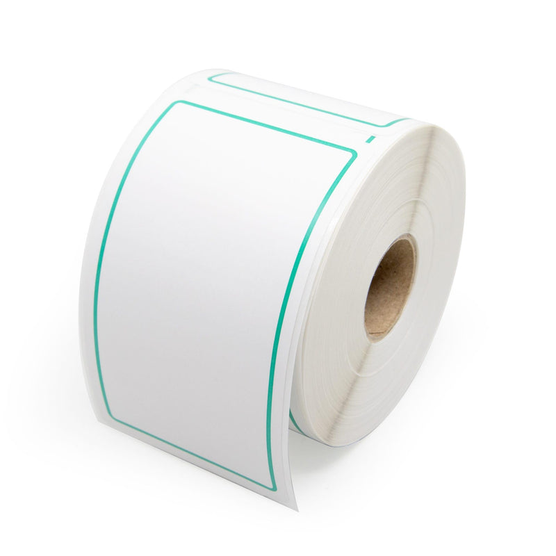 Dymo 2.315" x 4" Green Border Rectangle Labels