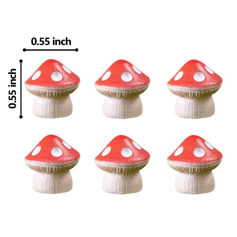 [Australia - AusPower] - Door Hinge Heads Decorative Topper - Hinge Head Mushroom - Magnetic Hinge Head Trinket - Hinge Pin Topper Miniature (Red, Set of 6) 