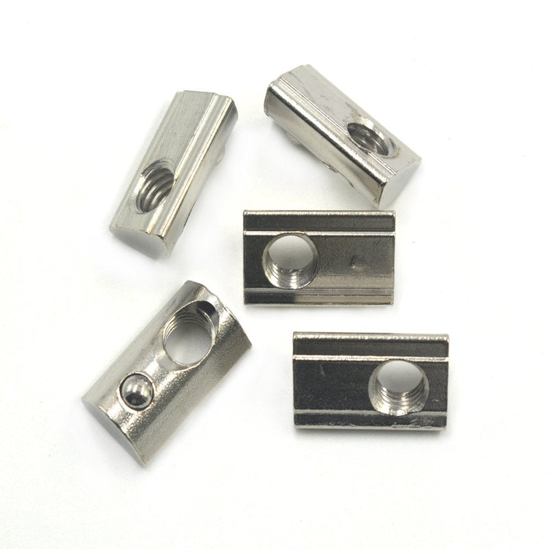 [Australia - AusPower] - M8 Thread T Spring Nut, Mergorun Silver European Standard 40 Series Aluminum Slot Carbon Steel Half Round Roll in Spring T Slot Nut with M8 Thread Pack of 50 