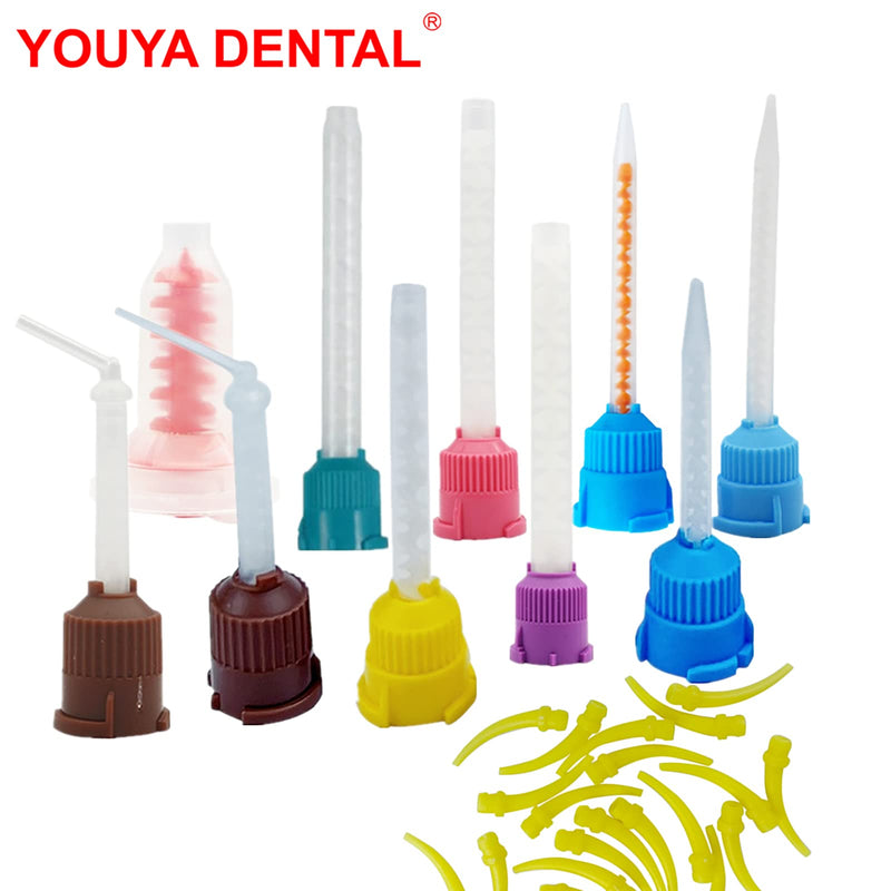 Dental Impression Mixing Tips, YOUYA DENTAL 50 Pieces Dental Intra Oral Tips for Dentistry Materials Mixing Tube Disposable Silicone Rubber Head Laboratory Products