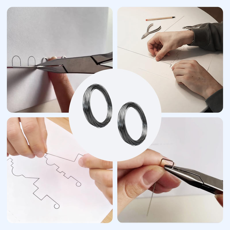 Exercise Wire for MedAT-Z 2025 - Thick Wire for Bending, Wire Thick Practical Material for Training, Training Wire for Selection Test, Stable for Precise Shaping, Easy to Cut to Size, 15.5 mx 2 Rolls