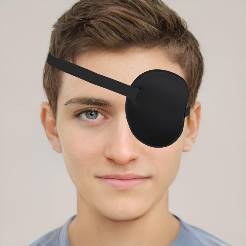 [Australia - AusPower] - 2PCS Eye Patch, Adjustable Eye Patches, Medical Eye Patch, Amblyopia Lazy Eye Patches for Left or Right Eyes, Black 