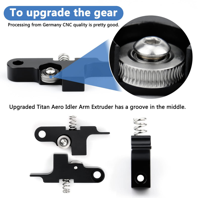 [Australia - AusPower] - Upgrade Idler Arm All Metal Bimetal Heatbreak Nickel Plated Copper Heater Block Nozzles 0.4mm Compatible with Artillery Sidewinder X1 X2 Genius Titan Extruder Volcano Hotend Parts 3D Printer 